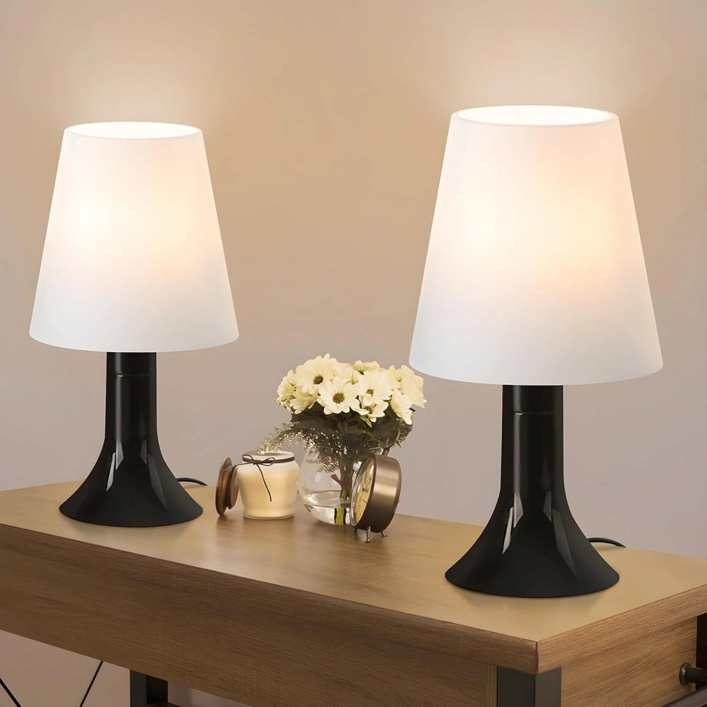 ZMH Lampada da tavolo con cavo set 2 pezzi E14 piccola per soggiorno comodino