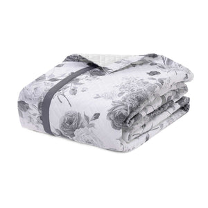 Trapuntino Matrimoniale con Stampa in Percalle di Cotone 100gr Garrini Lauren Grigio