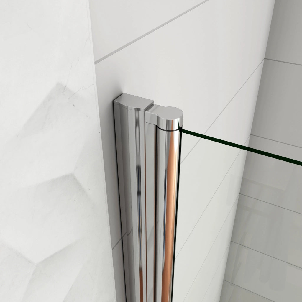WALK IN Parete Doccia Movibile Pivotante 71x187 cm in Vetro 6 mm Trasparente Temperato Anticalcare Telaio Cromato Lucido