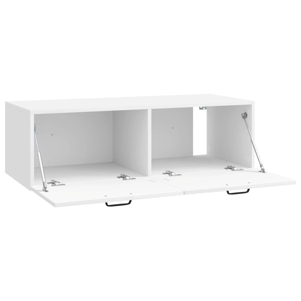 Mobile Porta TV da Muro Bianco Lucido 98 x 41 x 30 cm 898699