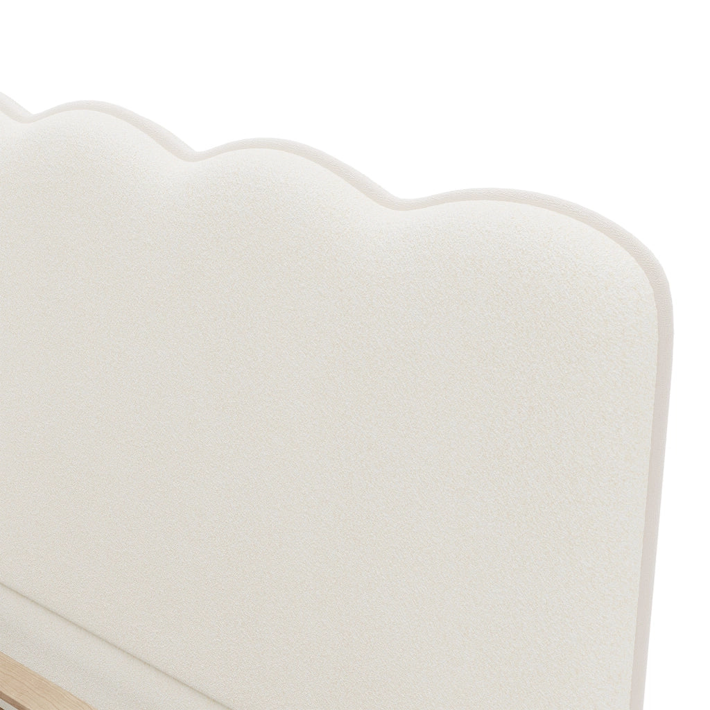 LETTO 90x200 cm per bambini in bouclé bianco con rete a doghe