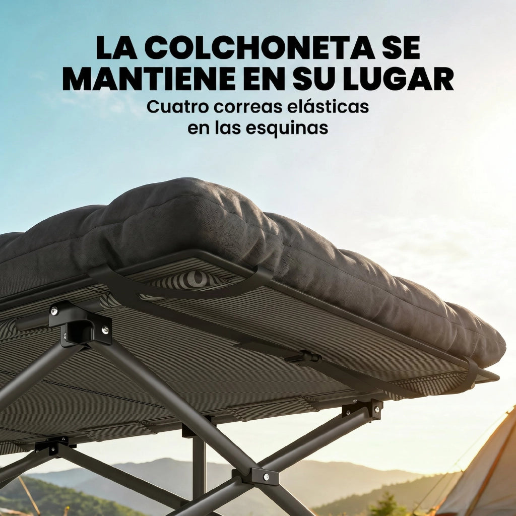 Letto Pieghevole con Materasso Oxford 600D e Testiera ¨C Zephmum ¨C 200 kg Nero