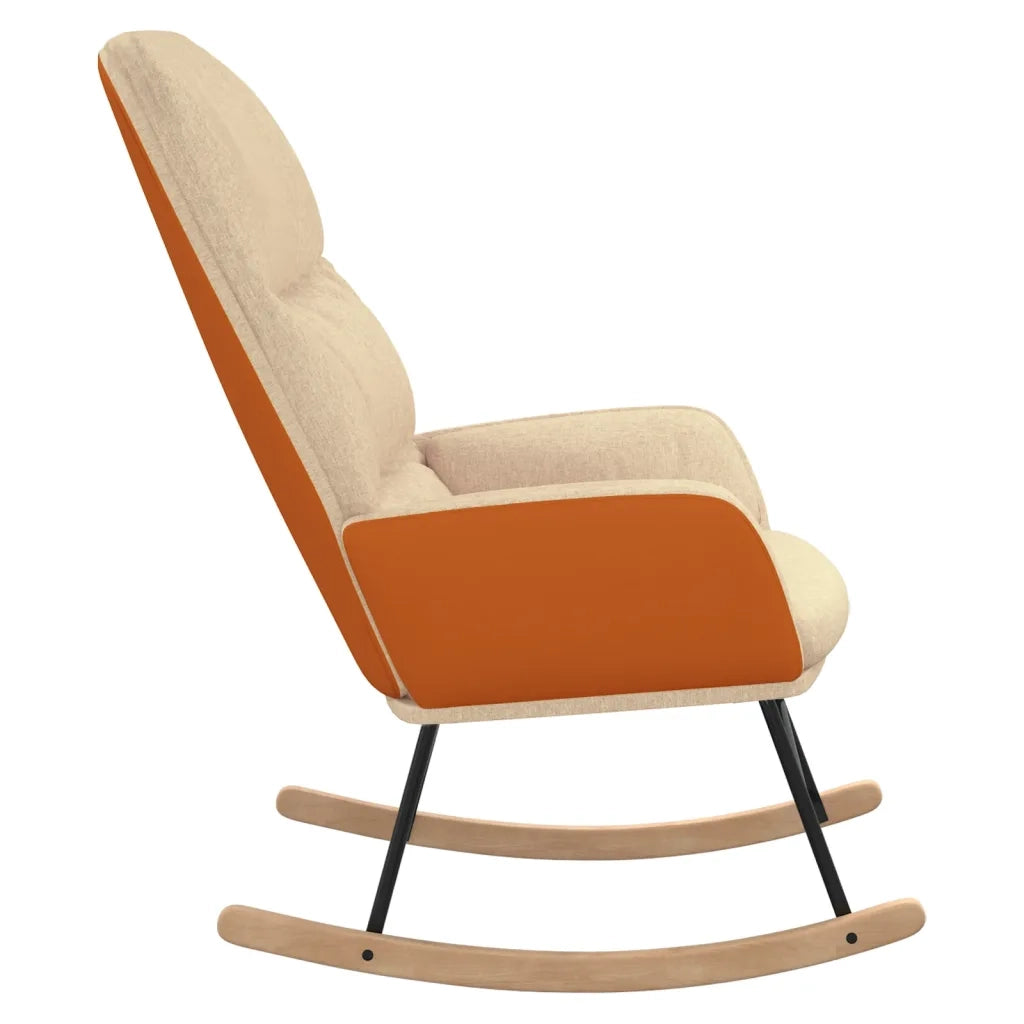Sedia a Dondolo Crema in Tessuto 341044