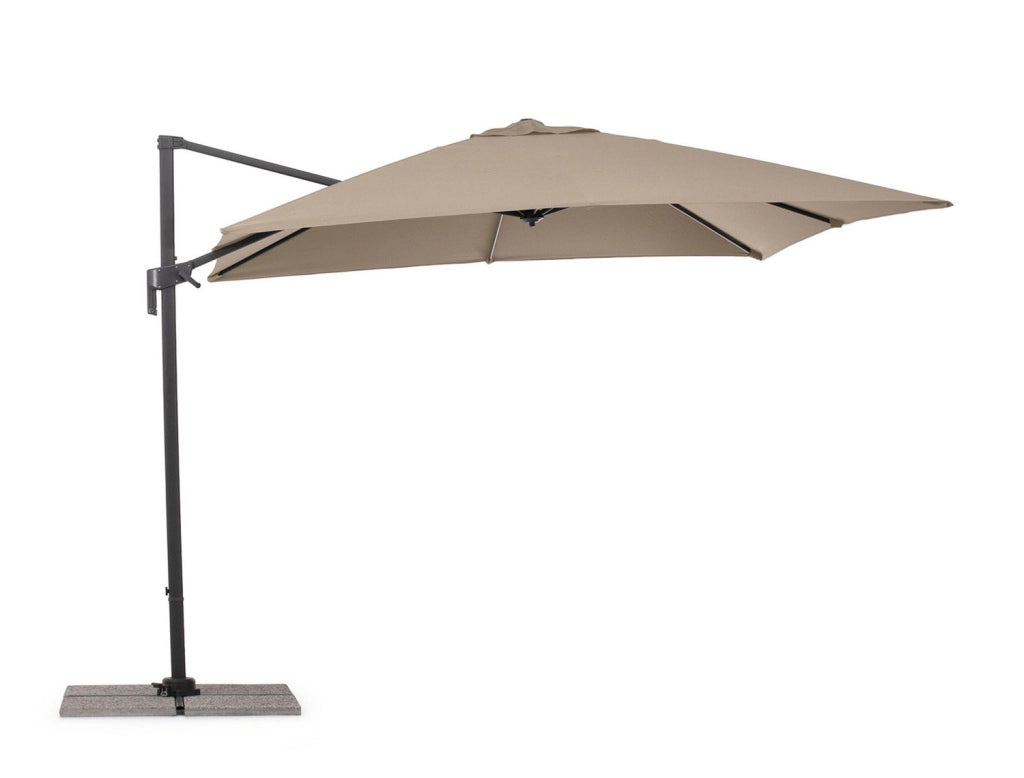 Ombrello a Braccio da Giardino 8 Stecche 300x300x235h cm Telo in Poliestere Siviglia Antracite e Tortora