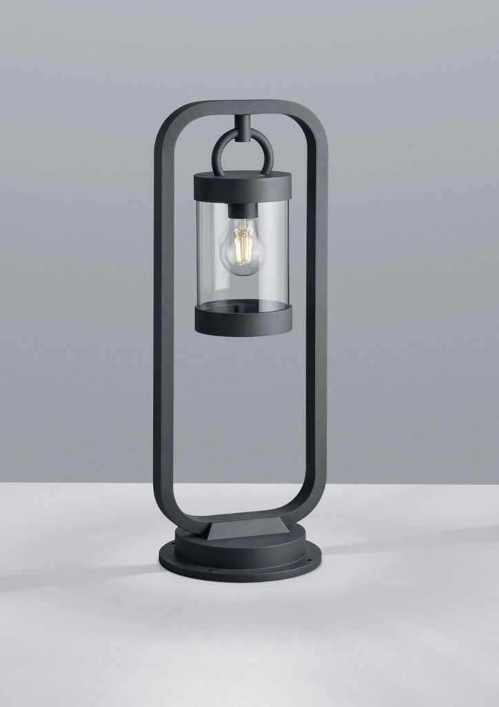 SAMBESI PALO LED DA ESTERNO LANTERNA CON SENSORE CREPUSCOLARE METALLO ANTRACITE H. 60CM 1 LUCE ATTACCO E27