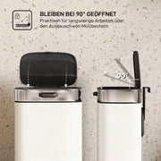 PATTUMIERA 5 L da appoggio o appendibile Acciaio inox Bianco crema