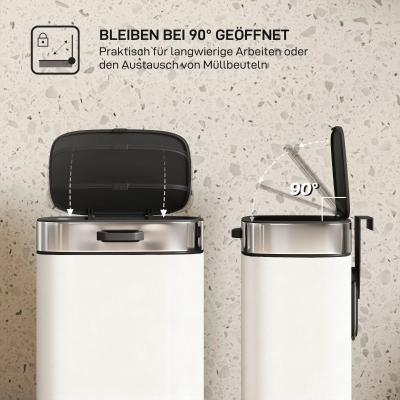 PATTUMIERA 5 L da appoggio o appendibile Acciaio inox Bianco crema