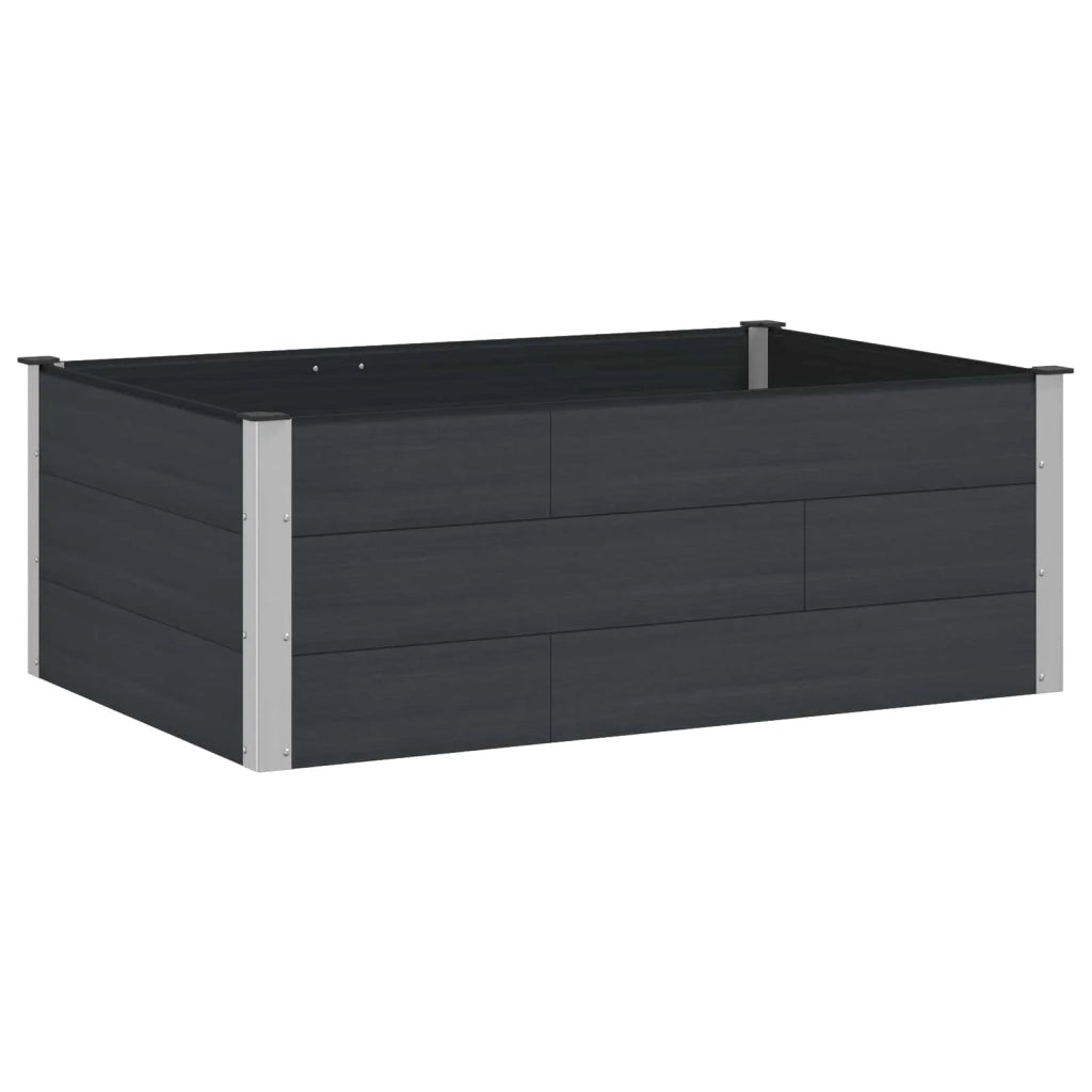 Letto rialzato da giardino Nero 150 x 100 x 54 cm alluminio 42038982