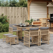 Set Pranzo da Giardino 9 pz con Cuscini Beige Misto Polyrattan 3211680