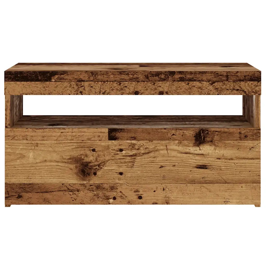 Mobile Porta TV con LED Legno Antico 75x35x40 cm Multistrato