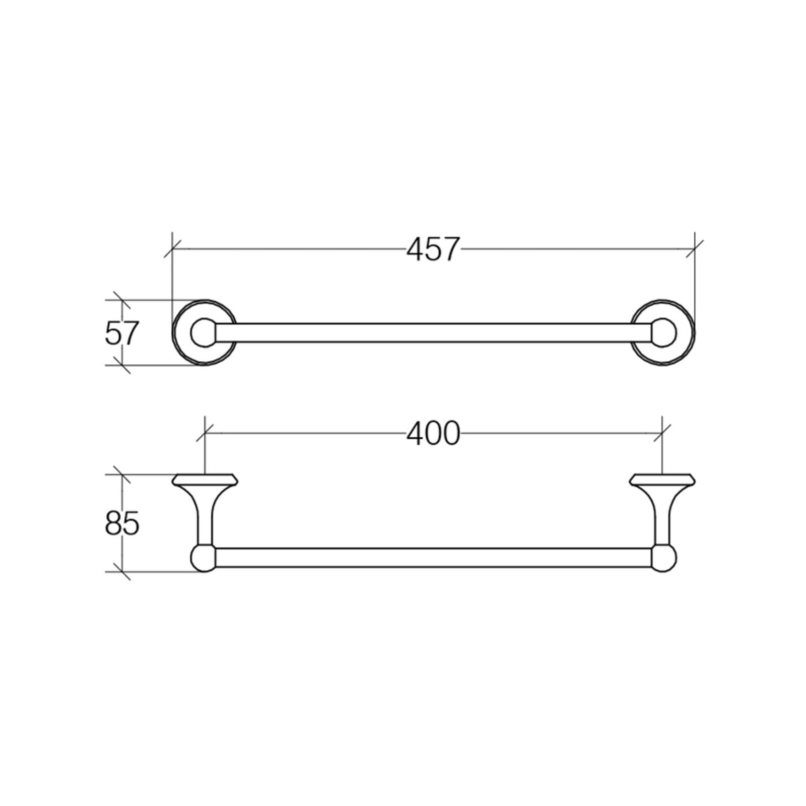 Lineabeta - Porta asciugamani Venessia in ottone cromato L.45,7 cm
