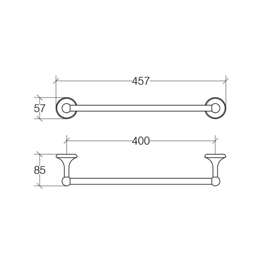 Lineabeta - Porta asciugamani Venessia in ottone cromato L.45,7 cm