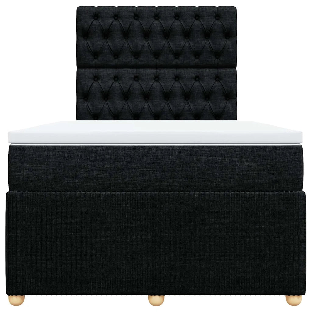 Giroletto a Molle con Materasso Nero 120x190 cm in Tessuto