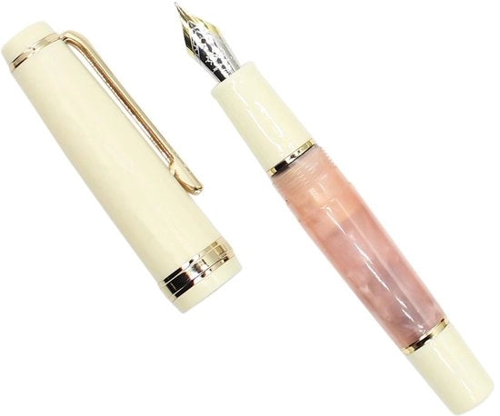 Stilografica Miniature Gullor con Decorazione in Oro, Penna a Inchiostro Acrilico, Rosa, Puntina Medio (0,7 mm)