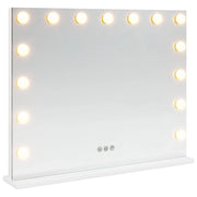 Specchio LED da Vanit¨¤ Bianco 58 x 10 x 47 cm Vetro e acciaio