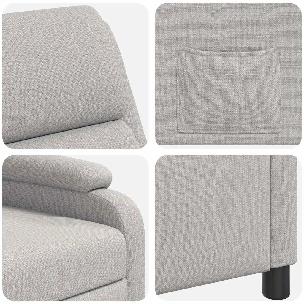 Divano Sedia-Poltrona reclinabile Grigio Nuvola Tessuto 381199
