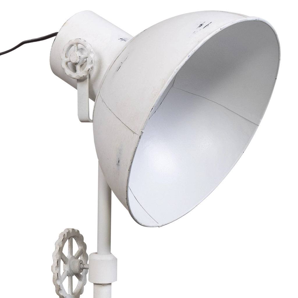 Lampada da terra in metallo bianco 30x30x105h