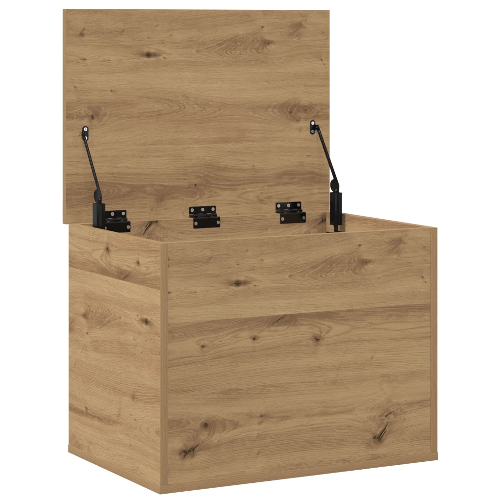 Scatola di Stoccaggio  con Coperchio Rovere Artigianale 60x42x46 cm Legno Ingegnerizzato
