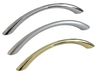 MANIGLIE PER MOBILI FISSE MOD.UP82 IN ZAMA- - interfori mm.96 ottonato lucido - 10 pezzi METALSTYLE