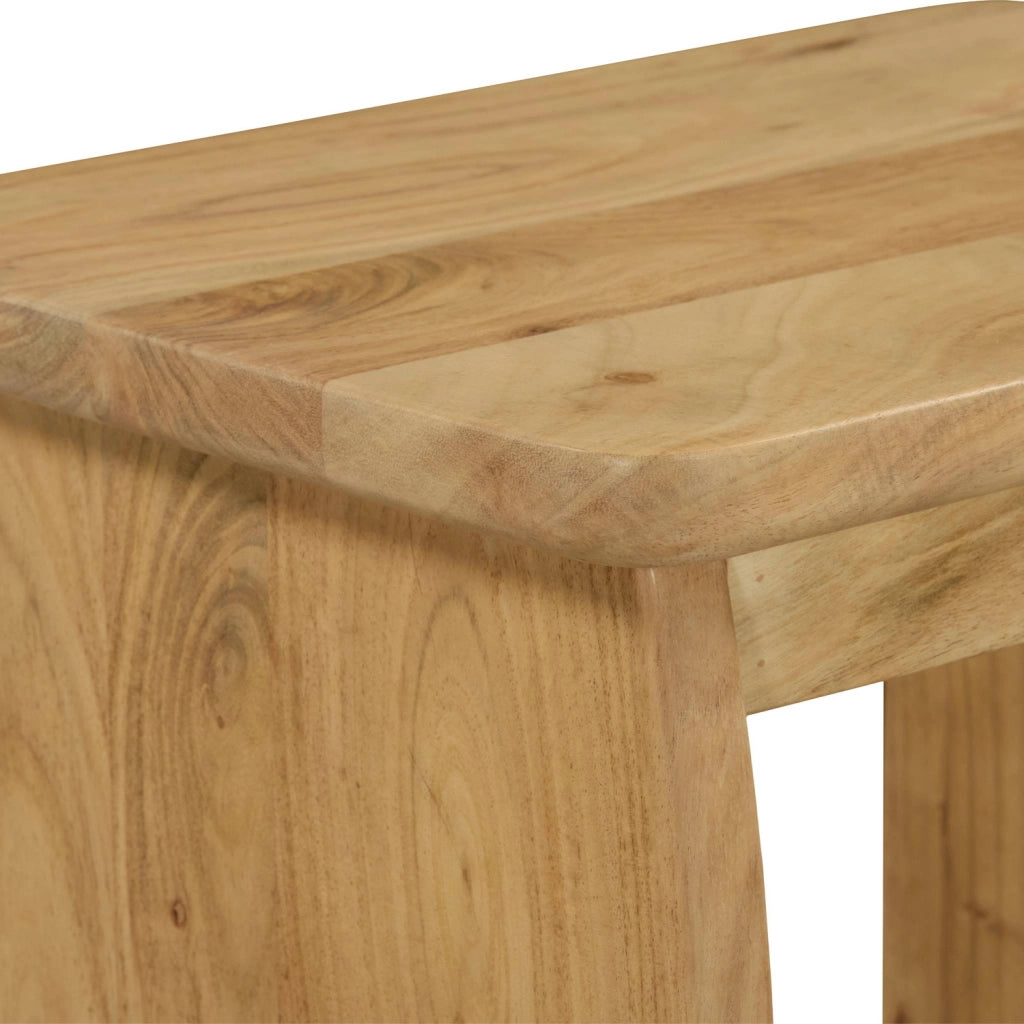 Set di 2 comodini esotici in legno di acacia, marrone naturale