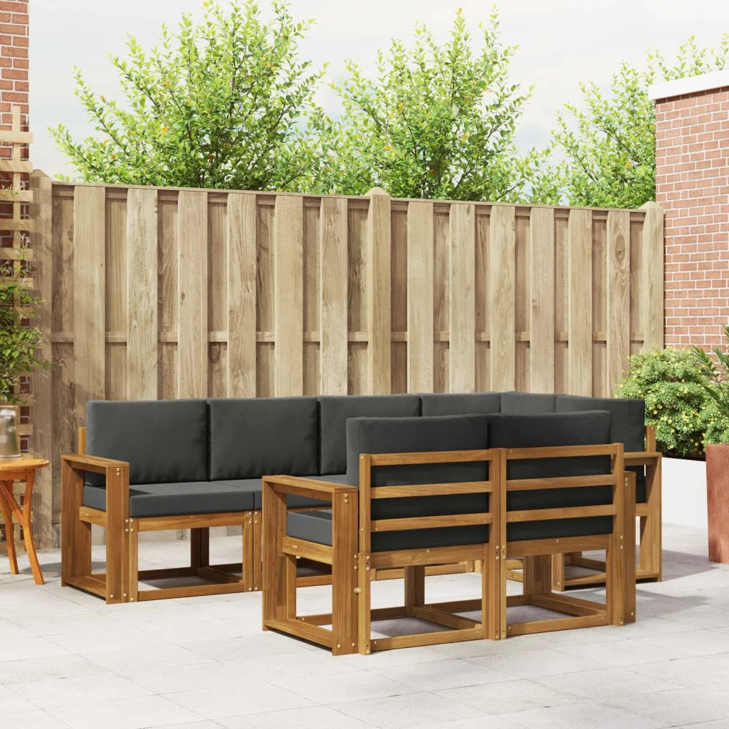Set di divani da esterno con cuscino 7 pcs Naturale e Antracite 3366540