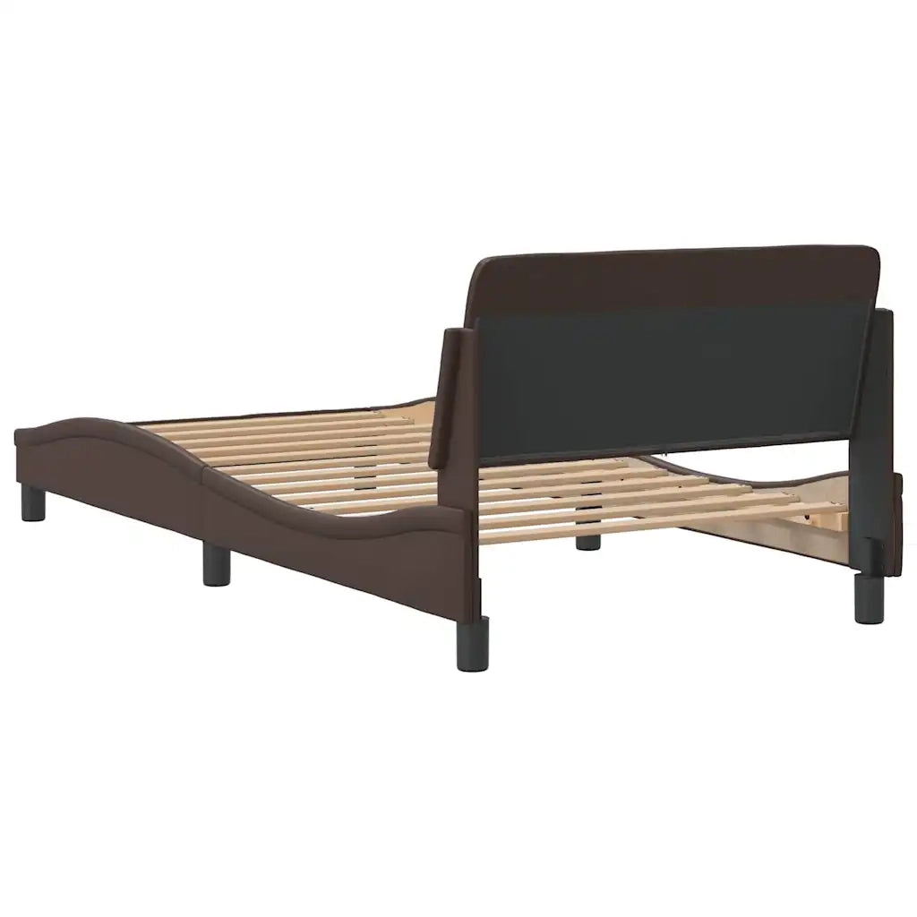Giroletto con Testiera Marrone 100x200 cm in Similpelle