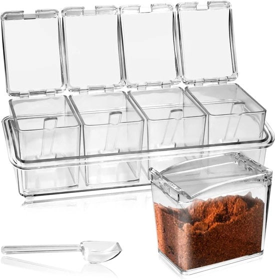 Set di Organizzatori in Acrilico Translucido per la Cucina - 4 Pezzi - Utilizzo Cucina Translucido