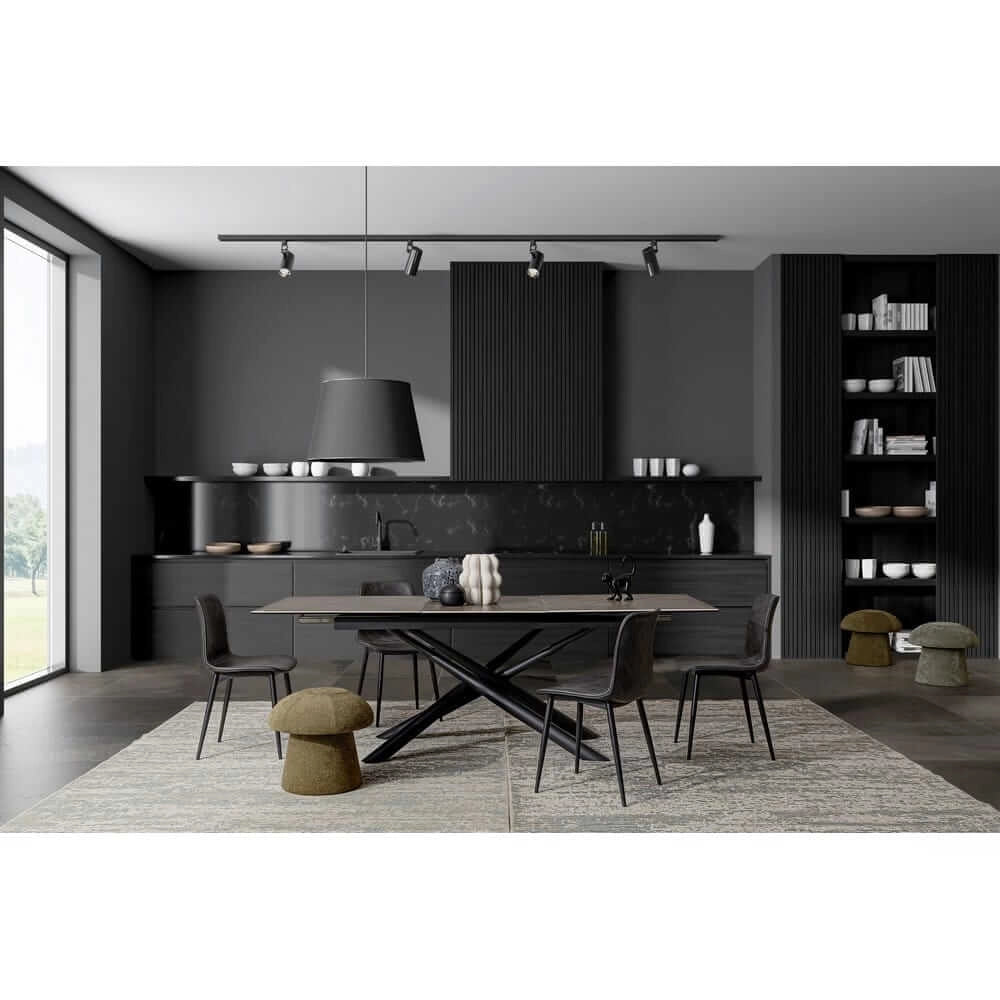 Pouf a Fungo in Tessuto Ciniglia Design Moderno - CELINE