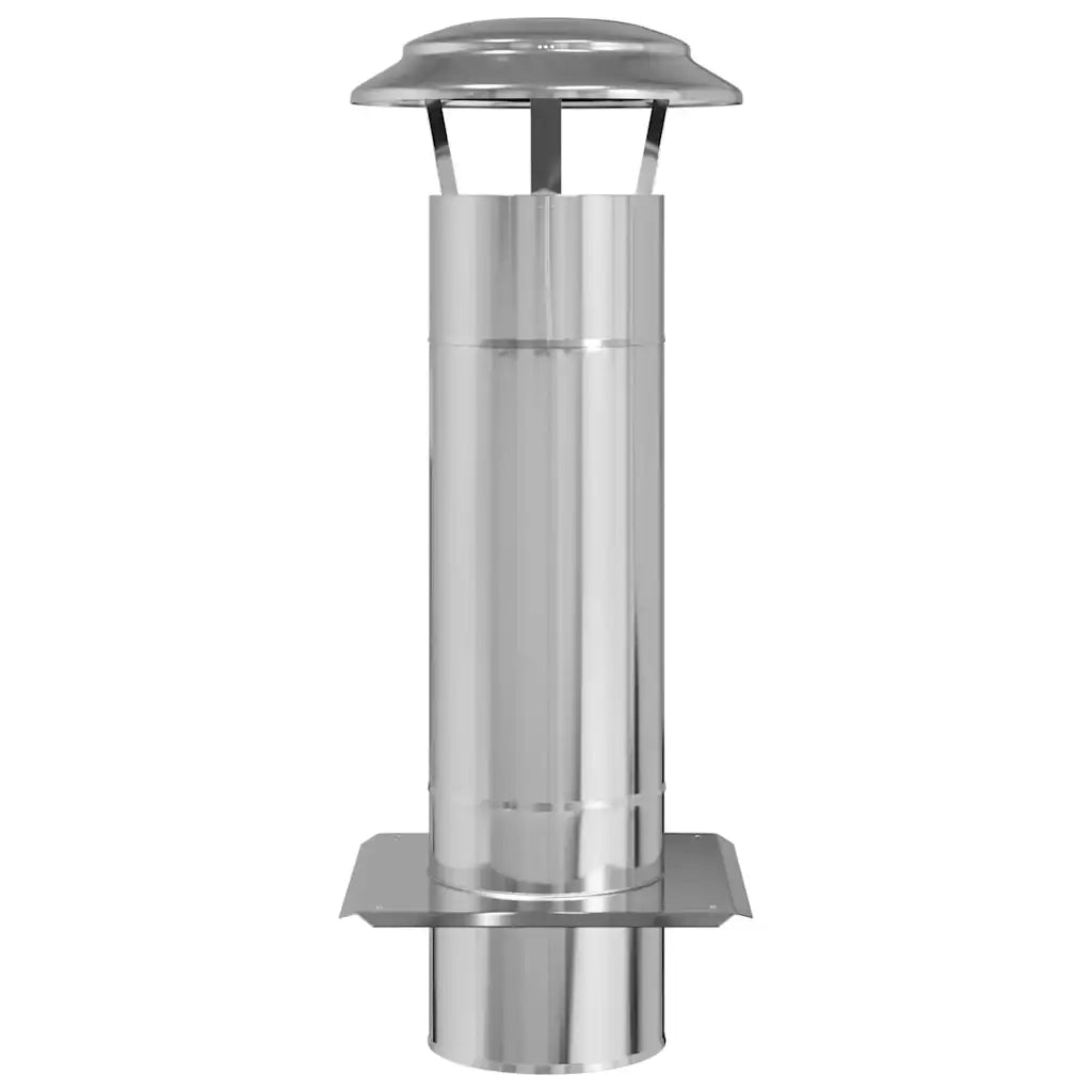 vidaXL Estensione Camino Argento 25 x 25 x 65 cm Acciaio inossidabile