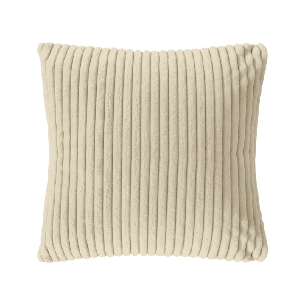Cuscino In Ciniglia Quadrato Anima Compresa 50 x 50 Con Zip Fodera Moderna Super Morbido Per Divano Camera Letto Copri Cuscini Con Imbottitura - Panna