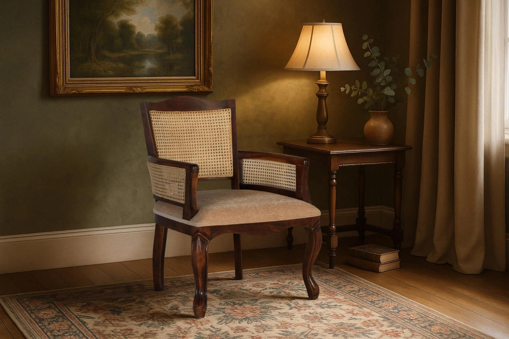 Poltrona classica in legno di acacia