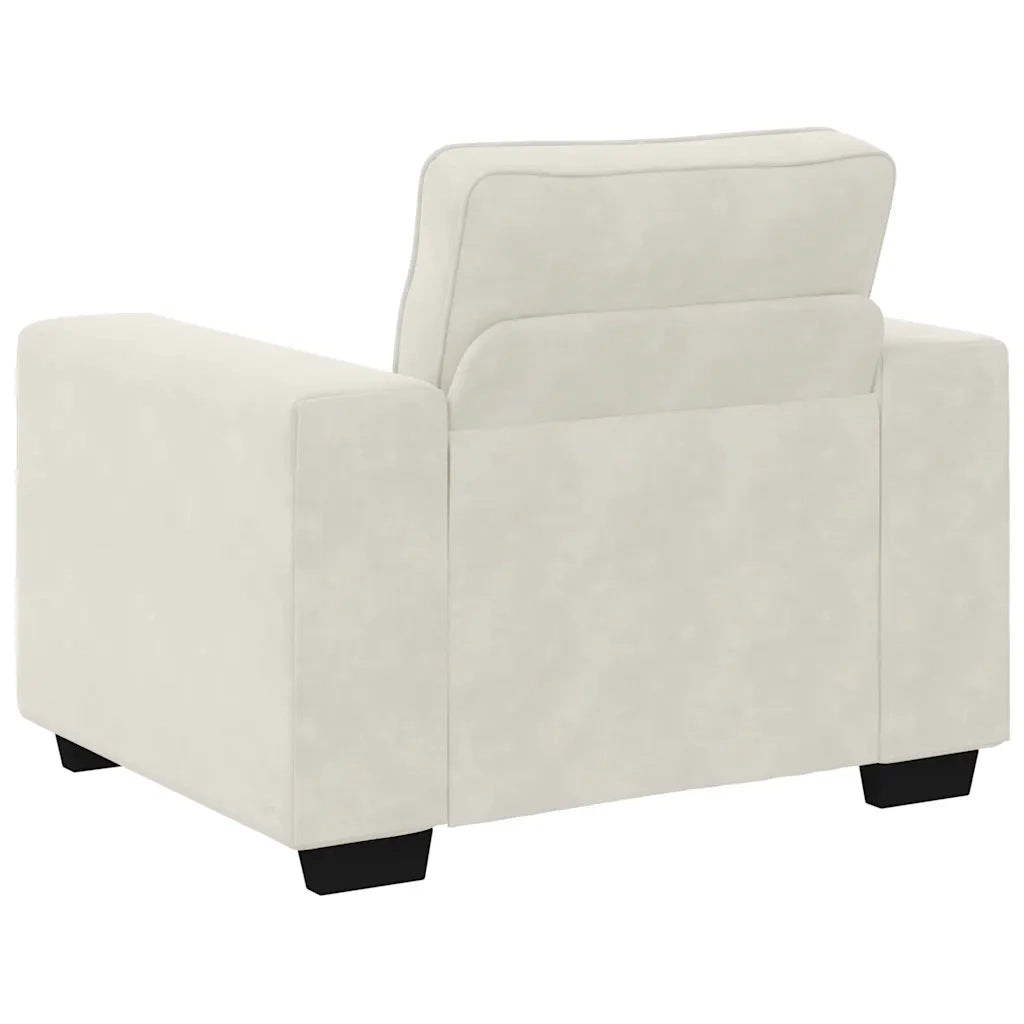 vidaXL Divano Sedia Crema 60 cm Velluto