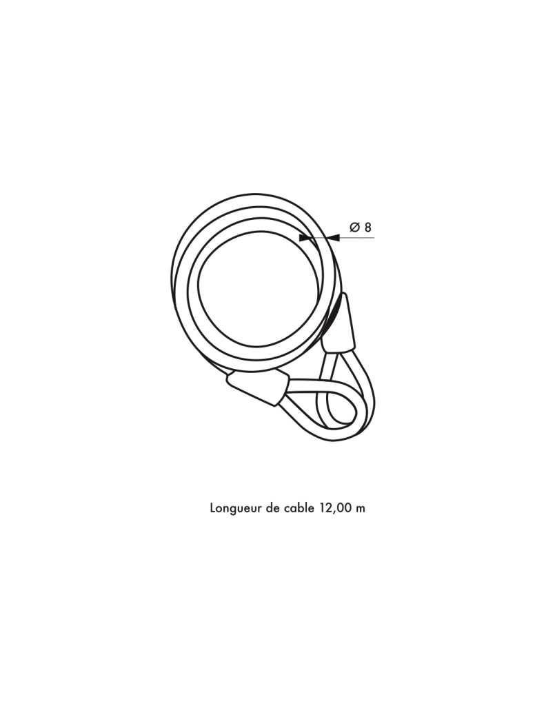 Cavo in acciaio Ø 8 mm, lunghezza 12 m – THIRARD