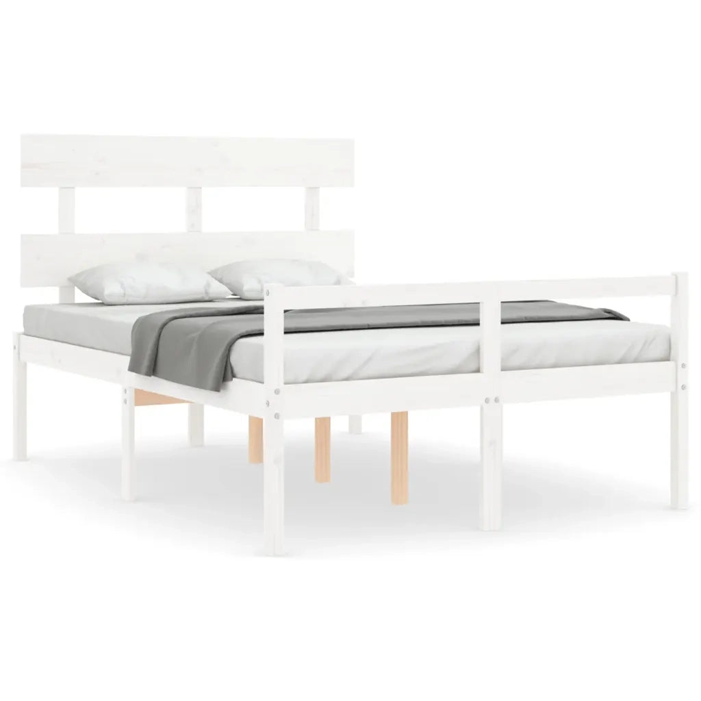 Letto per Anziani con Testiera Bianco 120x200 cm Legno Massello 3195347