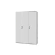Armadio BURDUR 3 porte – Rovere bianco & grigio – Stile contemporaneo – L120 x H184 x P52 cm
