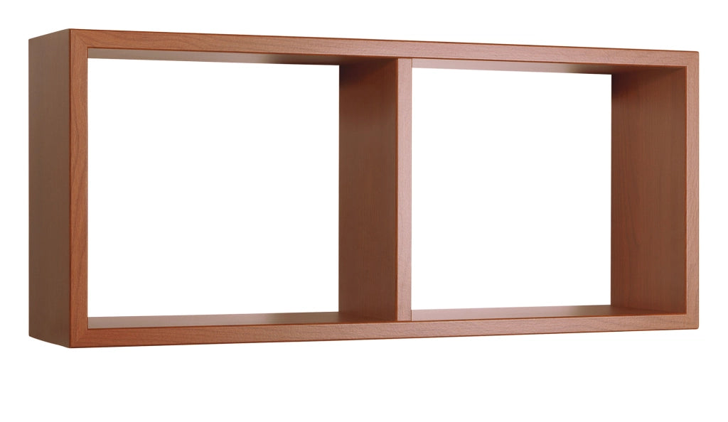 Mensola Rettangolare 2 Scomparti da Parete 70x30x15,5 cm in Fibra di Legno Morgana Ciliegio