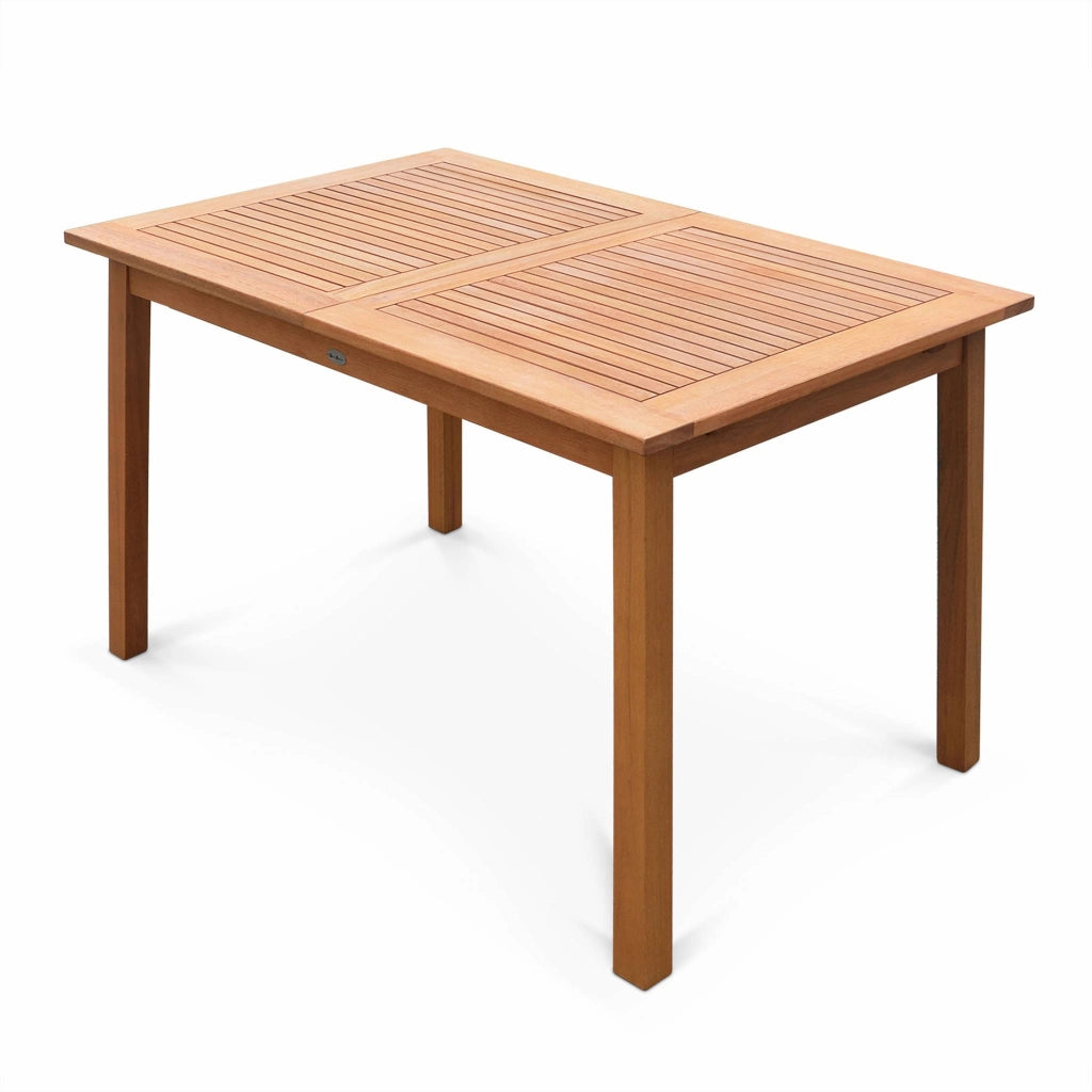 Tavolo da giardino rettangolare allungabile in legno, 6 a 10 posti,