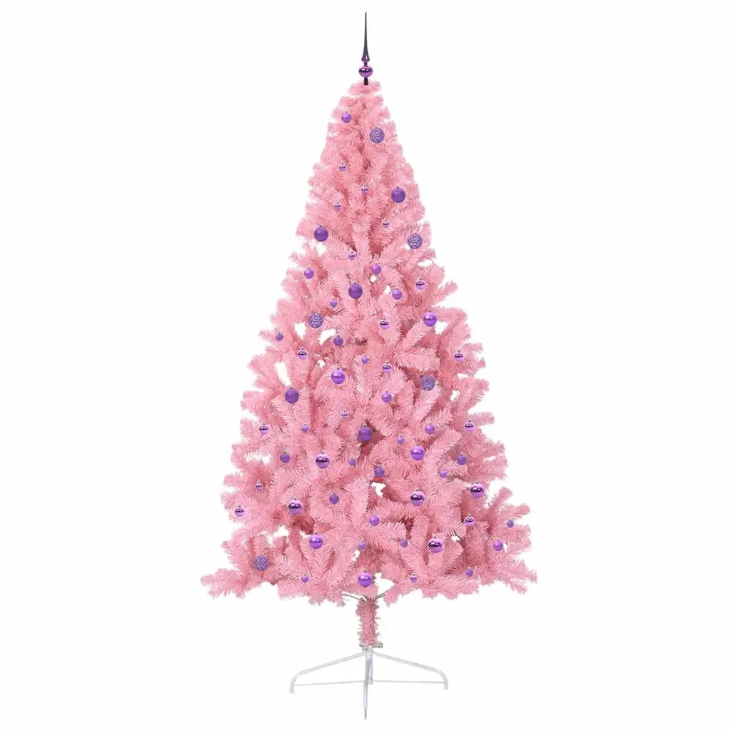 Albero di Natale | Decorazioni natalizie artificiale con luci integrate Rosa 240 cm PVC
