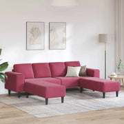 Divano per Soggiorno 3 pcs Rosso Vino 250 x 188 x 76 cm 3335126