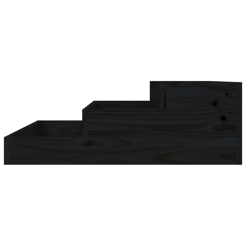 Fioriera | Cassetta per fiori | Vaso Nera 78x78x27 cm in Legno Massello di Pino