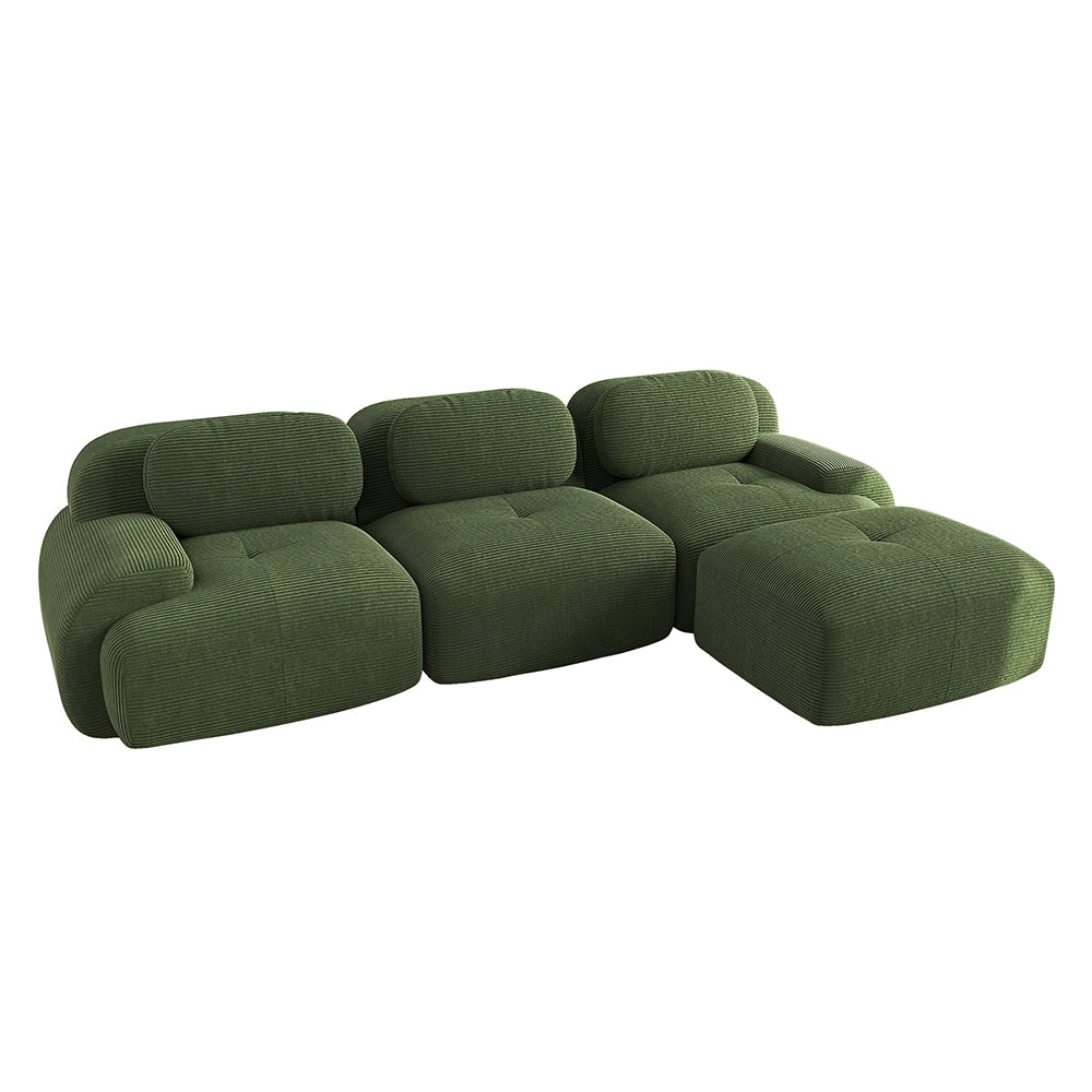 Divano 2 posti modulabile - Xylo - Con chaise longue, braccioli ergonomici, verde