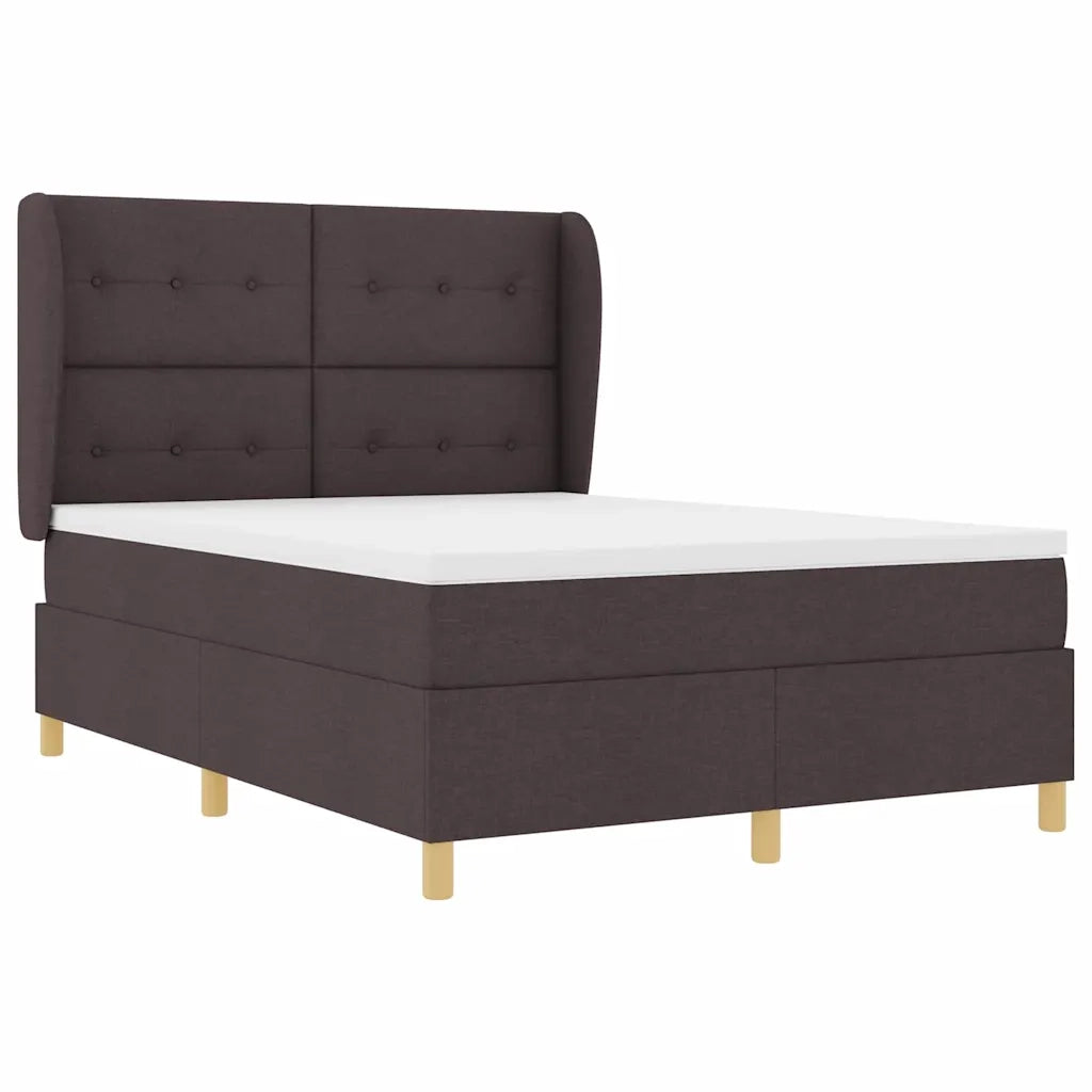 Letto a molle con materasso Marrone Scuro 200 x 160 cm Tessuto 3340763