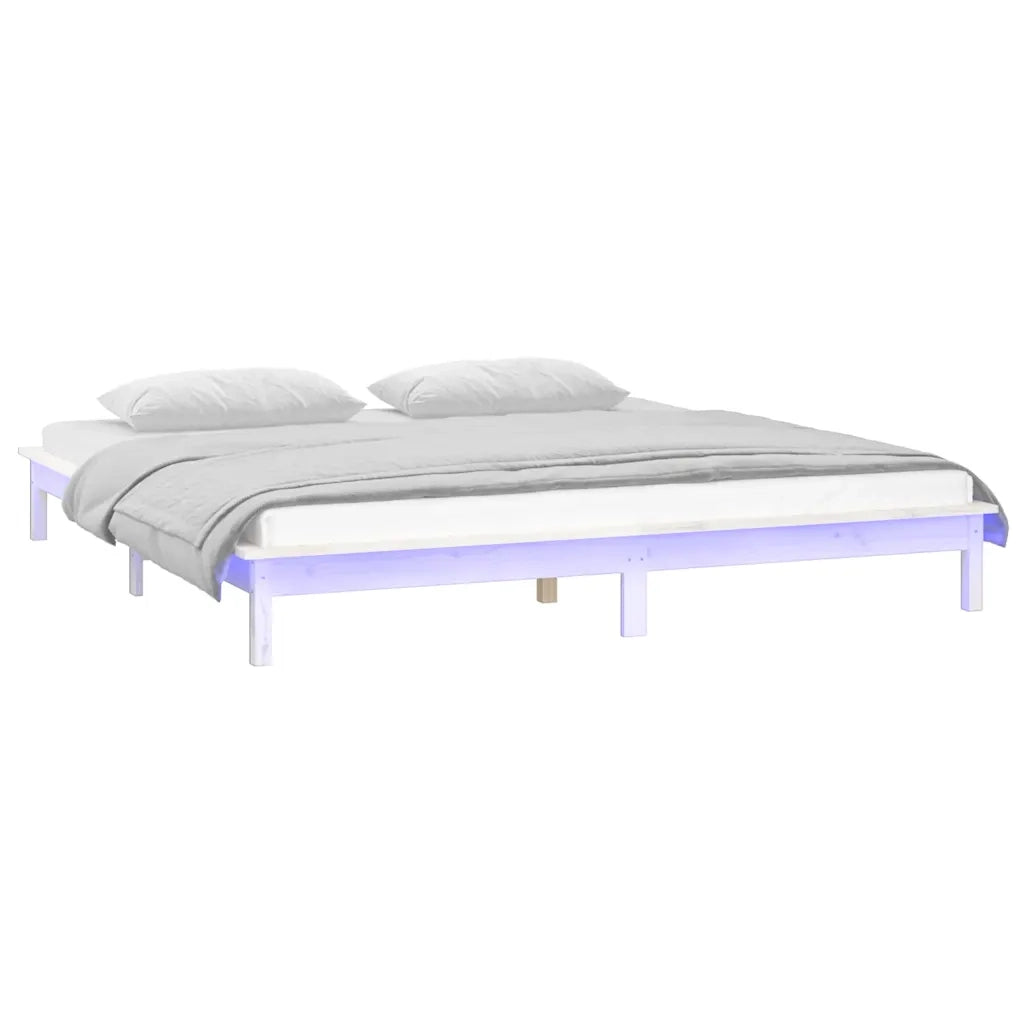 Giroletto LED Bianco 120x190 cm Small Double Legno Massello 820642