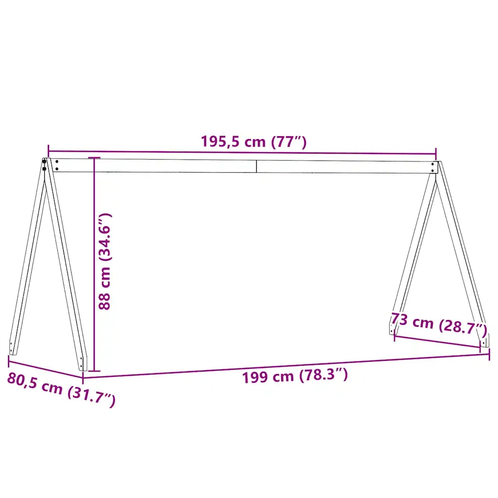 Tetto per Letto Bambini 199x80,5x88 cm Legno Massello di Pino