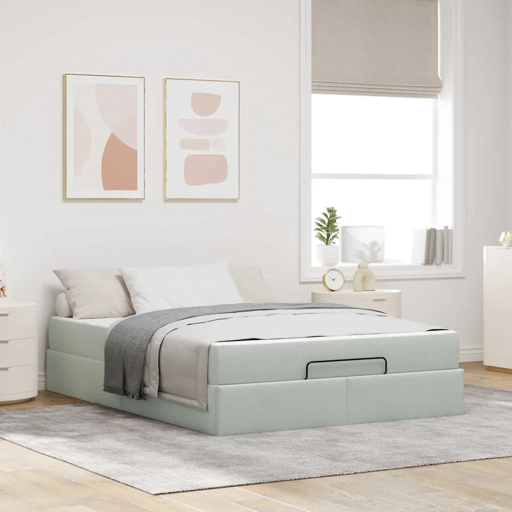 vidaXL Struttura del letto Grigio chiaro 140 x 200 cm Velluto