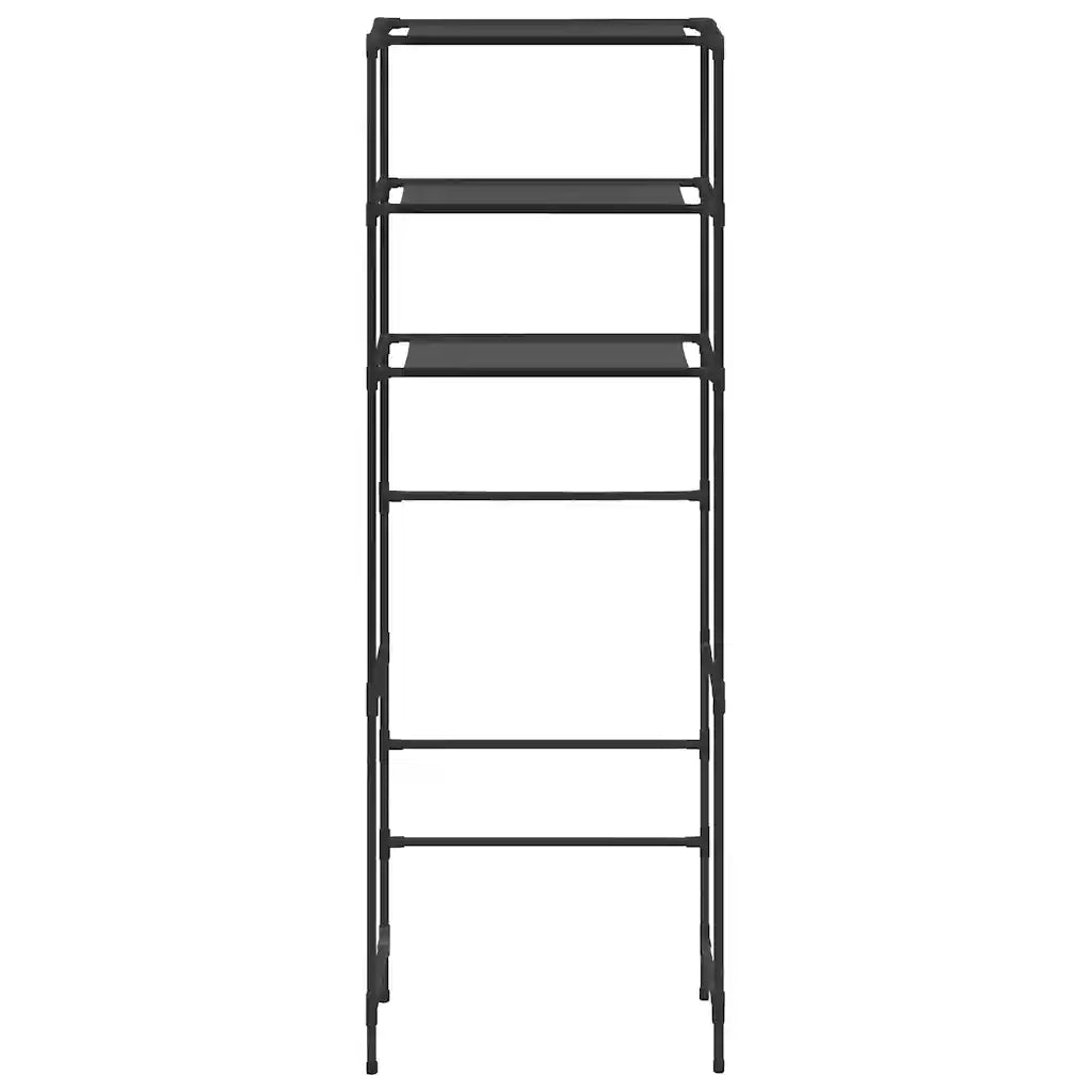 Scaffale per Bagno con 3 Ripiani Nero 53x28x169 cm CFW1002506