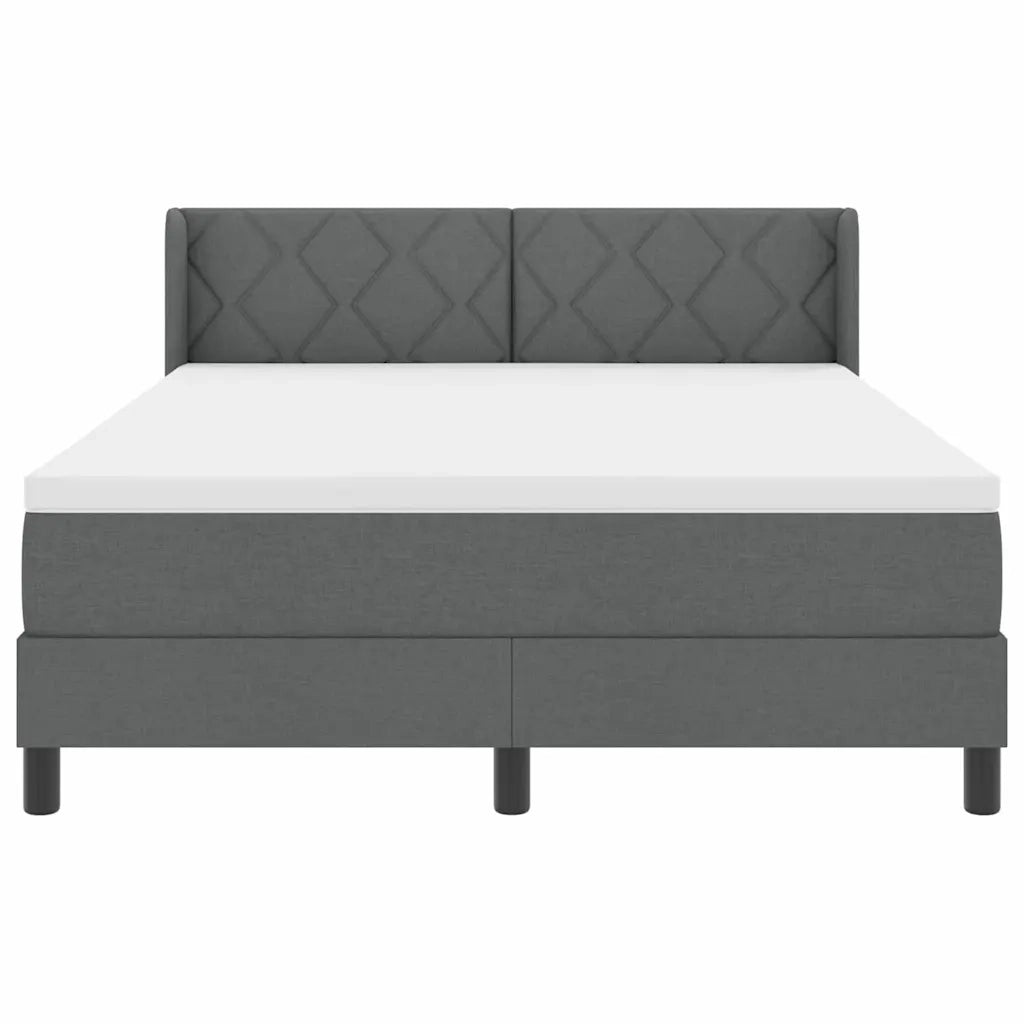 Letto a molle con testiera Grigio scuro 200 x 140 cm Poliestere 3341168