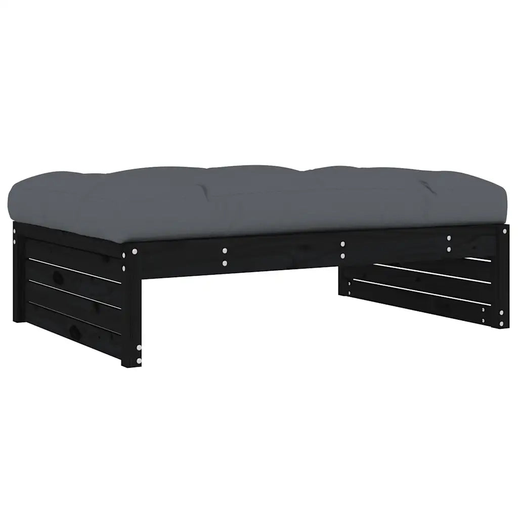 Sedia da giardino-Poggiapiedi da Giardino 120x80 cm Legno Massello di Pino Nero 365031