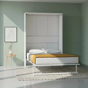 Letto matrimoniale a scomparsa Loft bianco 152x44x208H - rete in legno