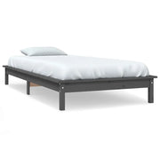 Letto singolo | Letto per adulti | Giroletto Grigio 90x200 cm in Legno Massello di Pino